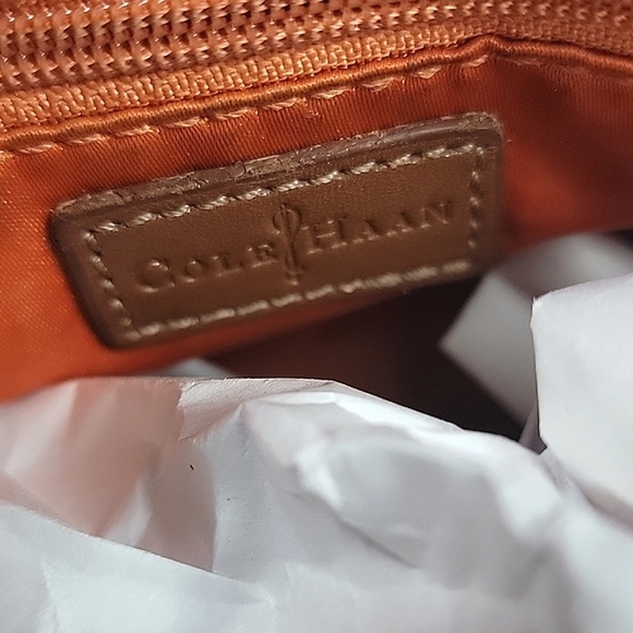 Cole Haan Snake-Print Brown Leather Mini Crossbody W/ Gold Hardware - Picture 10 of 11